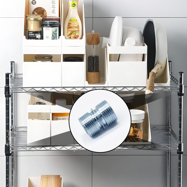 Metal Rack Connector 3/4 Inch 8‑Piece by Coufce Thread Shelf Support-5