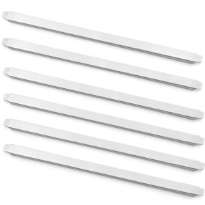 (Set of 6) 20" Stainless Steel Steam Table Adapter Bars – Hotel Pan Divider for Full & Fractional Size Pans (6, Top Lenth 21-inch, Bottom Lenth 20-inch)-0