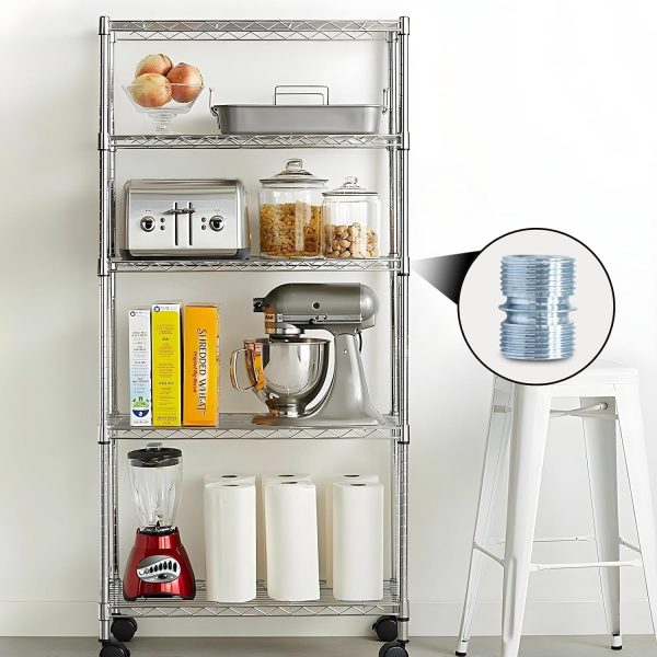 Metal Rack Connector 3/4 Inch 8‑Piece by Coufce Thread Shelf Support-6