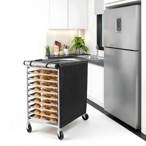Bun Pan Sheet Rack Cover by EHRGK Foldable 10‑Tier Rack Black-1