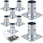 Galvanized Steel Flange 8 Pack Blulu for 1-5/8 OD Tubing, Table Mount-0