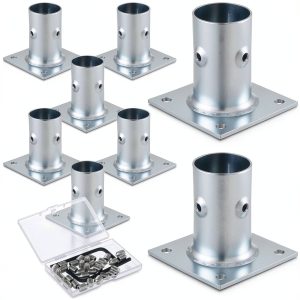 Galvanized Steel Flange 8 Pack Blulu for 1-5/8 OD Tubing, Table Mount-0
