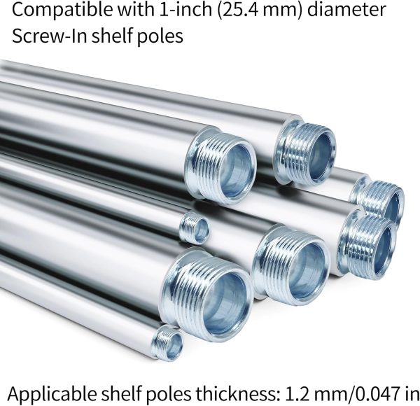 Metal Rack Connector 3/4 Inch 8‑Piece by Coufce Thread Shelf Support-2