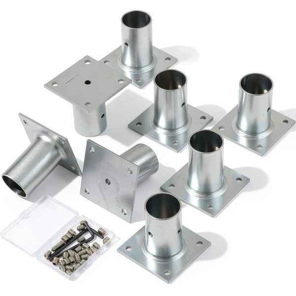 Galvanized Steel Flange 8 Pack Blulu for 1-5/8 OD Tubing, Table Mount-5