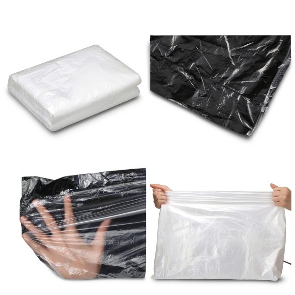 100 Pack Disposable Bun Pan Rack Covers, 53"x79" Clear Plastic Commercial Grade Food Safety Covers for Sheet Pans and Wire Racks-2