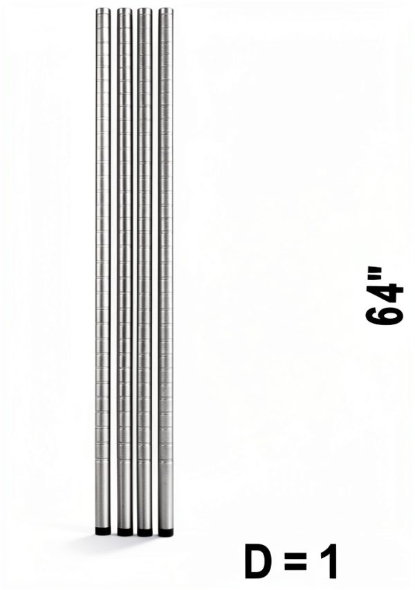 64" NSF Chrome Wire Shelf Post HAPPY STEEL Pole-1