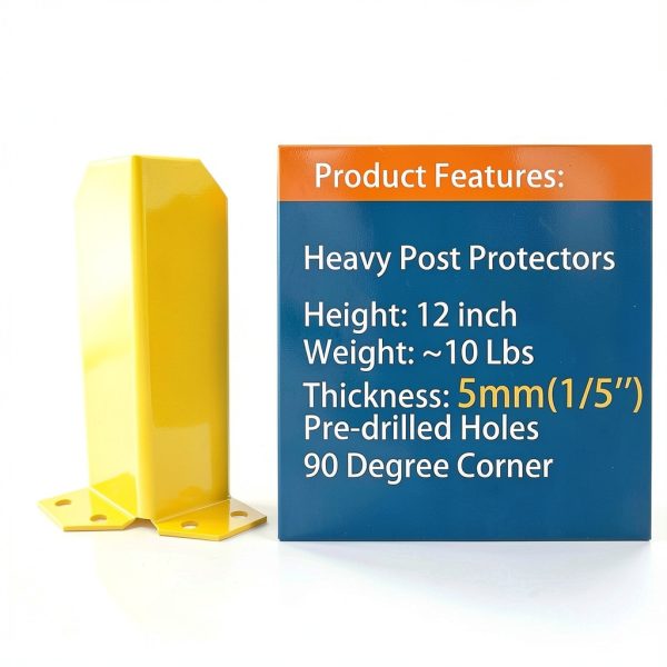 Pallet Rack Post Protectors 12" Yellow Steel Guard BIGalleons 2 Pack-1